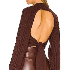 Camila Coelho Safaa Sweater brown size medium